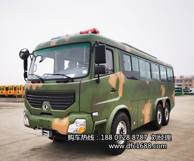 东风国六6x6六驱森林消防220马力24-31座运兵客车