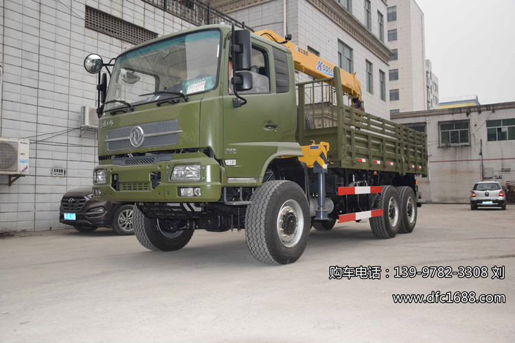 东风天锦越野随车吊 4.8m货箱 6X6全驱 国三康明斯发动机